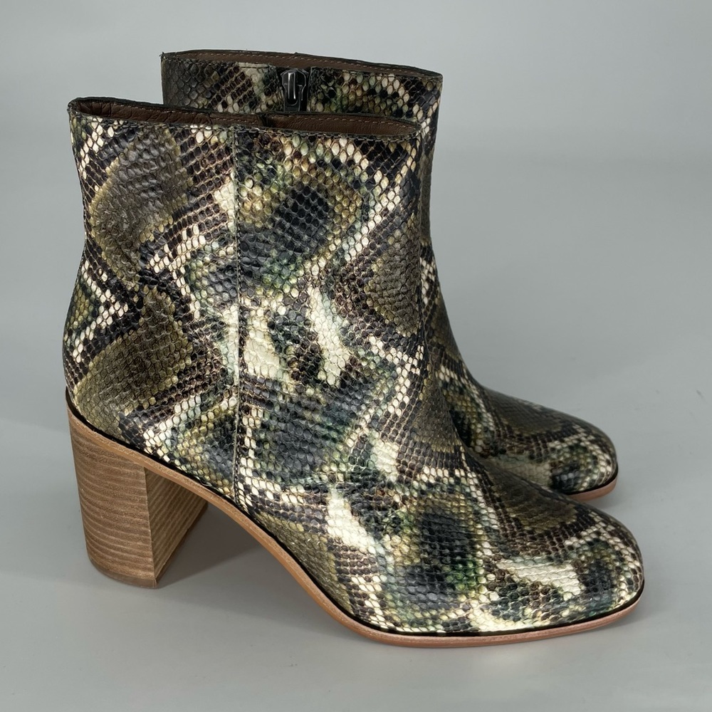 MADEWELL NEW THE GREER SNAKE BOOT BOOTIES SNAKE EMBOSSED LEATHER 10 - Picture 3 of 10